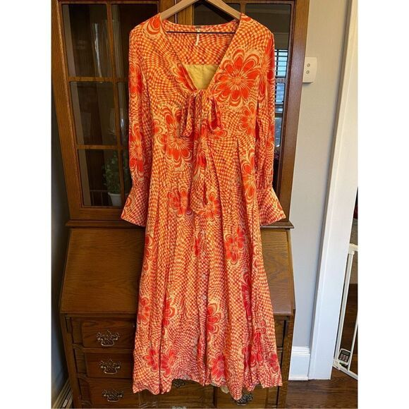 Free People - Womens Nappa Dress In Sunshine Combo Size S - Picture 4 of 7